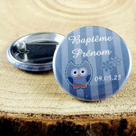 Gravure Events Badge de baptême Personnalisé avec Le prénom de l'enfant - Cadeau Souvenir pour Les invités du Baptême