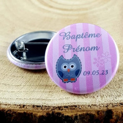 Gravure Events Badge de baptême Personnalisé avec Le prénom de l'enfant - Cadeau Souvenir pour Les invités du Baptême