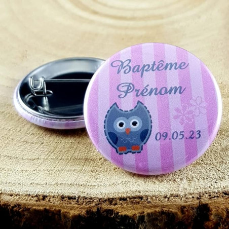 Gravure Events Badge de baptême Personnalisé avec Le prénom de l'enfant - Cadeau Souvenir pour Les invités du Baptême
