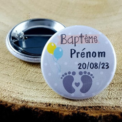 Gravure Events Badge de baptême Personnalisé avec Le prénom de l'enfant - Cadeau Souvenir pour Les invités du Baptême