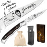 Gravure Events - Couteau Laguiole Bougna Gravé avec Votre Prénom - Cadeau Personnalisé Johnny Hallyday - Manche en Bois - Lame