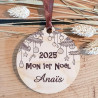 Décoration de Sapin Mon Premier Noël en Bois personnalisée avec Le prénom de l'enfant (Une Alternative à la Boule 1er noël en