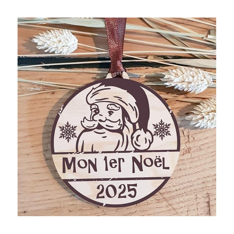 Décoration de Sapin Mon Premier Noël en Bois (Une Alternative à la Boule 1er noël en Verre) BBR18