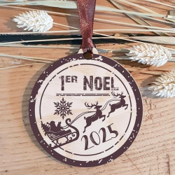 Décoration de Sapin Mon Premier Noël en Bois (Une Alternative à la Boule 1er noël en Verre) BBR15