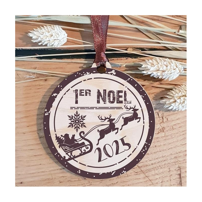 Décoration de Sapin Mon Premier Noël en Bois (Une Alternative à la Boule 1er noël en Verre) BBR15