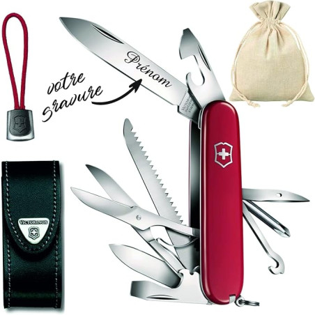 Gravure Events - Couteau Suisse Fieldmaster 16 fonctions personnalisé avec votre prénom