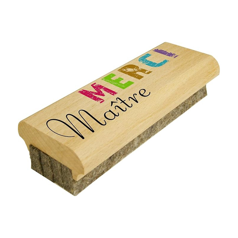 Cadeau Maître d'école - Brosse à tableau en Bois efface le Feutre et la Craie sur Tableaux Noirs et Tableaux Blancs - primaire