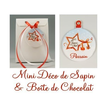 Boite de Chocolat & Déco de Sapin Joyeux Noël Parrain - Cadeau de Noël