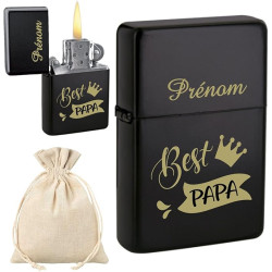 Gravure Events Briquet Best Papa personnalisé avec Votre prénom - Cadeau Personnalisable pour Homme : fête des pères