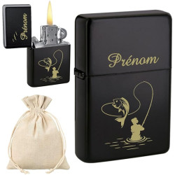 Gravure Events Briquet Pêcheur personnalisé avec Votre prénom - Cadeau Personnalisable pour Homme : fête des pères