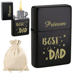 Briquet Best Dad personnalisé avec Votre prénom - Cadeau Personnalisable pour Homme : fête des pères, Anniversaire, Cadeau de