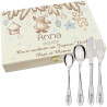Gravure Events - Coffret en bois avec 4 Couverts personnalisés pour enfant - prénom gravé en FRANCE - Cadeau pour le 1er Noël