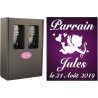 Gravure Events 2 Flûtes à Champagne Gravées Modèle Ange avec Boîte Cadeau - Cadeau Parrain ou Marraine – Verre de Baptême