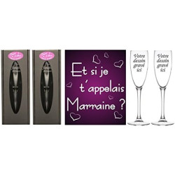 Flute Gravée - Et si je t'appelais Marraine/Parrain - Baptême & Communion