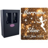 2 Flûtes à Champagne Gravées Modèle Fée avec Boîte Cadeau - Cadeau Parrain ou Marraine – Verre de Baptême Communion – Coupe de