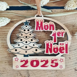 Décoration de Sapin - Mon Premier Noël (Boule 1er noël) - Sapin Bois