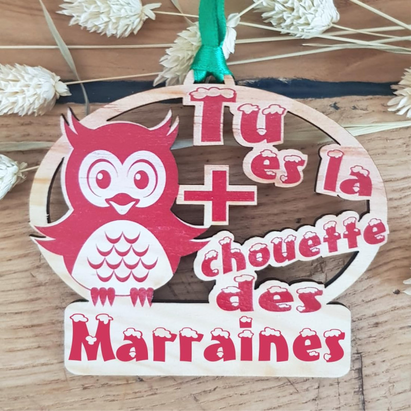 Gravure Events Décoration de Sapin pour la Marraine de Votre Enfant - Cadeau de Noël Marraine - DkoChou Mr