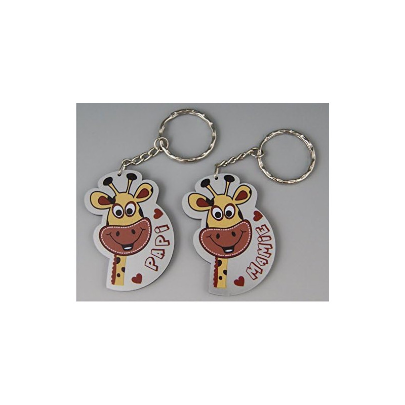 Lot : J'aime Mamie + Papi - 2 Portes Clef - Baptême & Communion