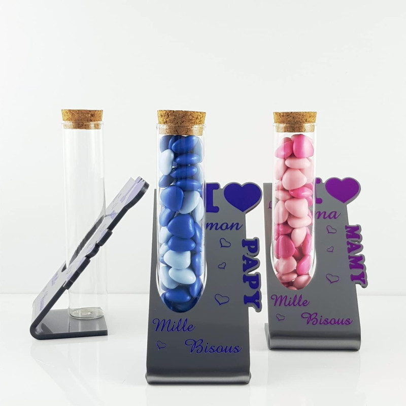 2 Soliflores : 1 Papy & 1 Mamy - Cadeau pour Papi et Mamie - Baptême, Noël…