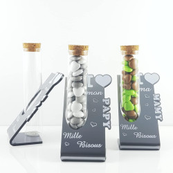 Lot de 2 Soliflores : 1 Papy & 1 Mamy - Cadeau pour Papi et Mamie Baptême, Noël…