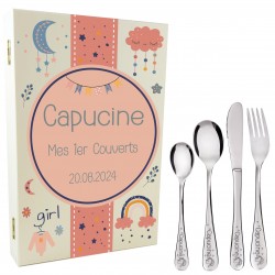 Coffret en bois couverts...
