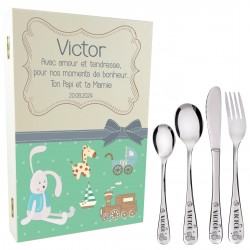 Coffret en bois couverts...