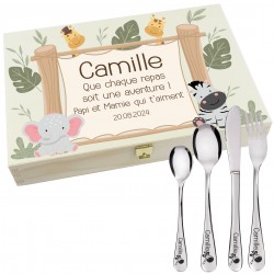 Coffret en bois couverts...