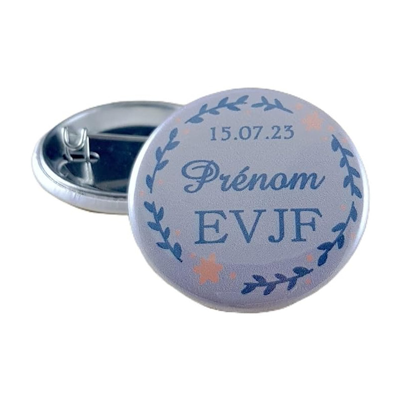 Badge EVJF Personnalisé avec le prénom de la Mariée - Cadeau Enterrement de Vie de Jeune Fille pour une journée entre copine