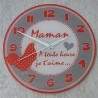 Gravure Events Horloge Je t'aime Maman – Cadeau pour la fête des Mères, Noël, Anniversaire, Naissance... multicolore - Diamètre