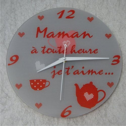 Gravure Events Horloge Je t'aime Maman – Cadeau pour la fête des Mères, Noël, Anniversaire, Naissance... Couleur voir photo