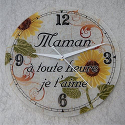 Gravure Events Horloge Je t'aime Maman – Cadeau pour la fête des Mères, Noël, Anniversaire, Naissance... Couleur voir photo