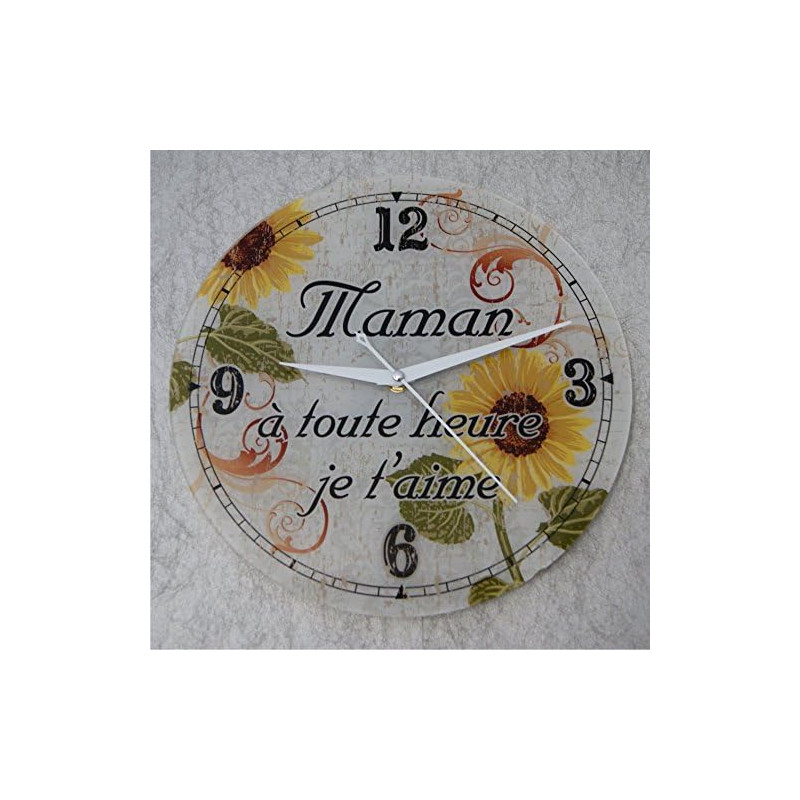 Gravure Events Horloge Je t'aime Maman – Cadeau pour la fête des Mères, Noël, Anniversaire, Naissance... Couleur voir photo