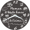Gravure Events Horloge Je t'aime Maman – Cadeau pour la fête des Mères, Noël, Anniversaire, Naissance... Couleur voir photo