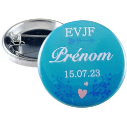 Badge EVJF Personnalisé avec le prénom de la Mariée - Cadeau Enterrement de Vie de Jeune Fille pour une journée entre copine