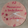 Gravure Events Horloge Je t'aime Marraine – Cadeau pour Marraine : Anniversaire, Noël, Baptême,Communion. multicolore