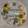 Gravure Events Horloge Je t'aime Marraine – Cadeau pour Marraine : Anniversaire, Noël, Baptême,Communion... multicolore