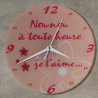 Gravure Events Horloge Je t'aime Nounou – Cadeau pour la fête des Nounous, Noël, Anniversaire, Fin de contrat, Fin d'année