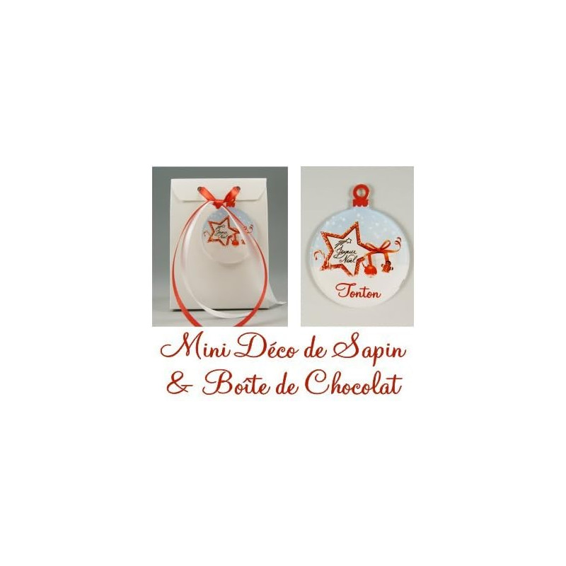 Boite de Chocolat & Déco de Sapin Joyeux Noël Tonton - Cadeau de Noël