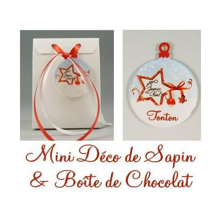 Boite de Chocolat & Déco de Sapin Joyeux Noël Tonton - Cadeau de Noël