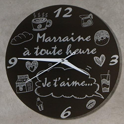 Gravure Events Horloge Je t'aime Marraine – Cadeau pour Anniversaire, Noël, Baptême,Communion...