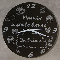 Gravure Events Horloge Je t'aime Mamie - Cadeau Original pour Papi et Mamy - Fête des Grands Mères, Anniversaire, Noël