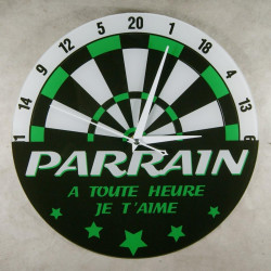 Horloge Je t'aime Parrain – Cadeau pour Parrain : Anniversaire, Noël, Baptême,Communion...