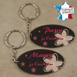 Lot 2 Portes Clefs - 1 Papy + 1 Mamy (Cadeau anniversaire, noël pour papi et mamie, fête des grands pères grands mères …)