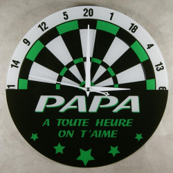 Horloge - PAPA - à toute heure on t'aime - Cadeau pour la fête des Pères, Noël, Anniversaire, Naissance. Couleur voir photot