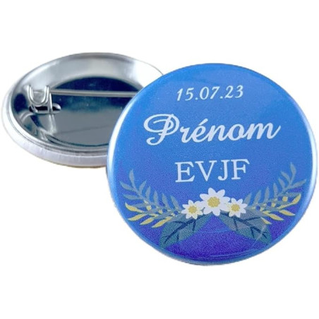 Badge EVJF Personnalisé avec le prénom de la Mariée - Cadeau Enterrement de Vie de Jeune Fille pour une journée entre copine