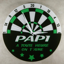 Horloge - Papi - à Toute Heure on t'aime (Cadeau Original pour Papi, Fête des Grands pères, Anniversaire, Noël...)