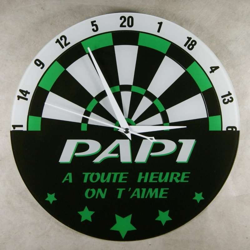 Horloge - Papi - à Toute Heure on t'aime (Cadeau Original pour Papi, Fête des Grands pères, Anniversaire, Noël...)