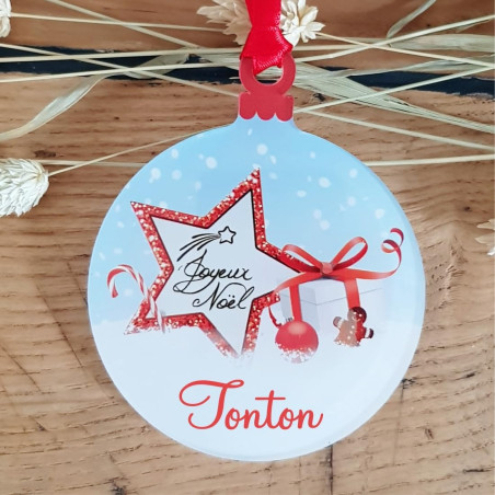 Décoration de Sapin Tonton – Un Cadeau de Noël Original pour l'oncle de Votre Enfant