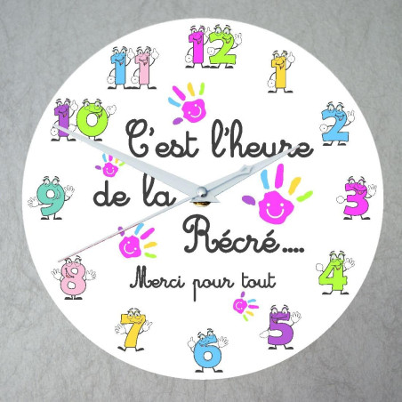 Gravure Events Horloge pour Maître ou Maîtresse – à Offrir en Fin d'année Scolaire ou à Noël Seul ou en Cadeau commun avec