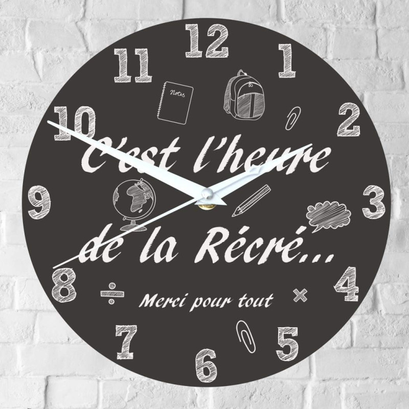 Gravure Events Horloge pour Maître ou Maîtresse – à Offrir en Fin d'année Scolaire ou à Noël Seul ou en Cadeau commun avec